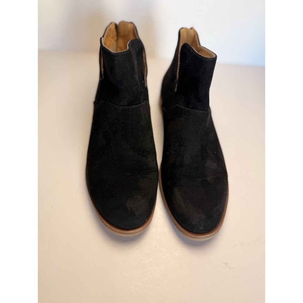 SONOMA Goods For Life Frannee Women's 6M Black Suede Ankle Boots Rear Zip Cutout - Picture 2 of 6